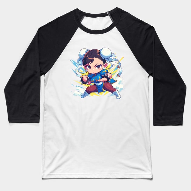 chun li Baseball T-Shirt by StevenBag